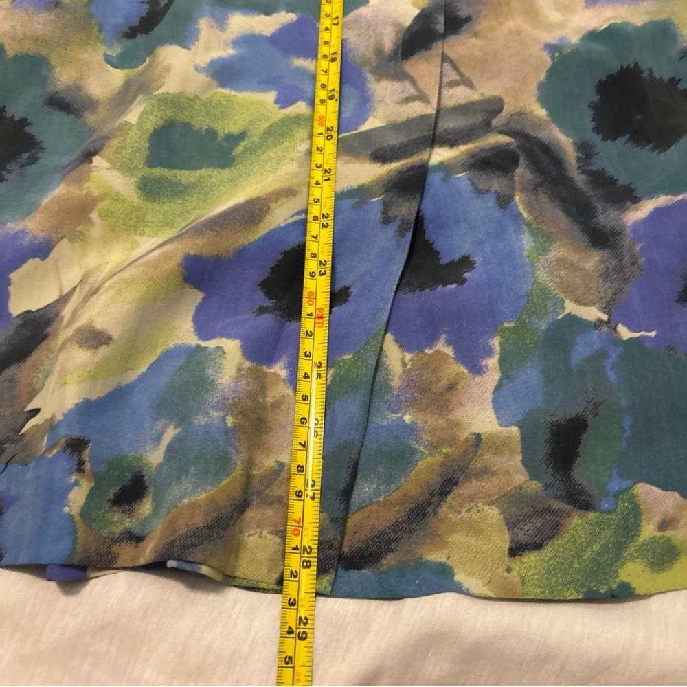 VTG Geiger Austria 100% Silk Watercolor Floral Midi Pencil Skirt  EU 42 US 12 - Picture 12 of 16